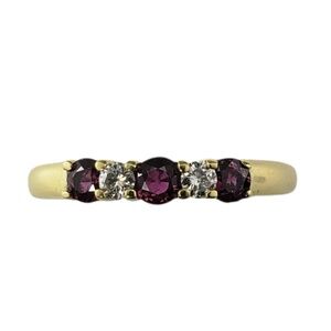 Tiffany & Co. 18K Yellow Gold Ruby and Diamond Ring Size 6.5 #21404